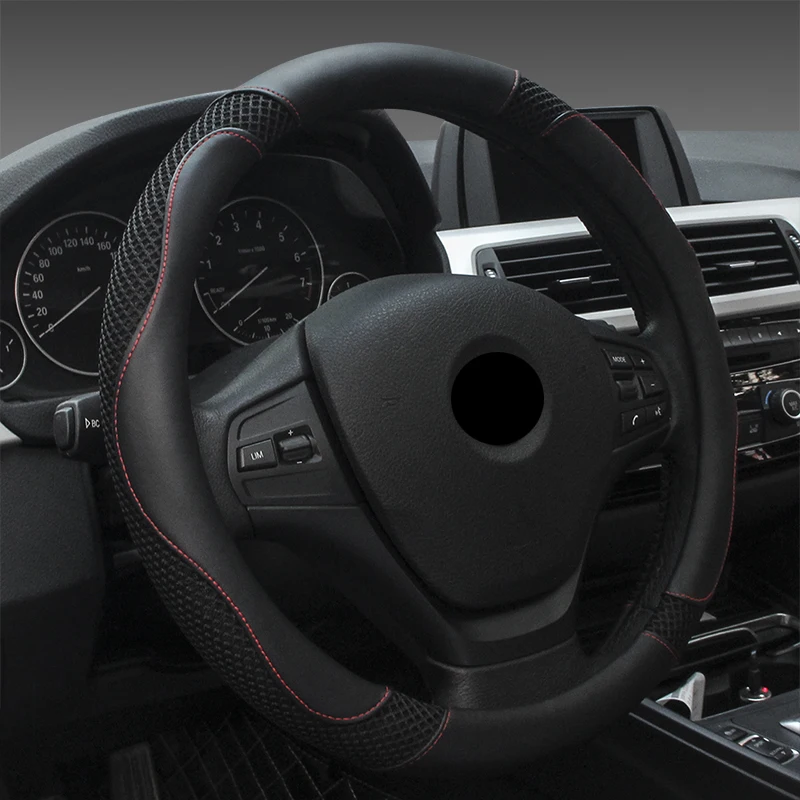

DERMAY Summer Car Steering Wheel Cover 38cm Fashion Wheel Covers for Women Lady Leather Steering-wheel Auto Interior Accessories
