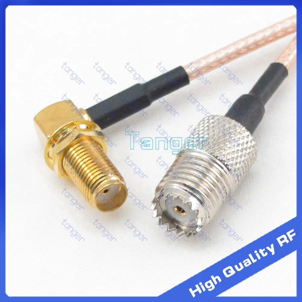Tanger Mini SO239 UHF гнездовой разъем к гнезду SMA прямоугольный с 20 см 8 дюймов RG316 RF