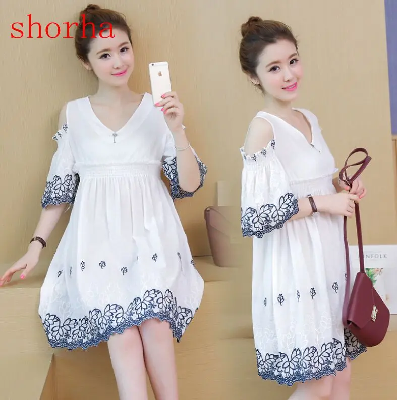 2019 в Корейском стиле летнее платье для беременных рубашки поло детей хлопковые