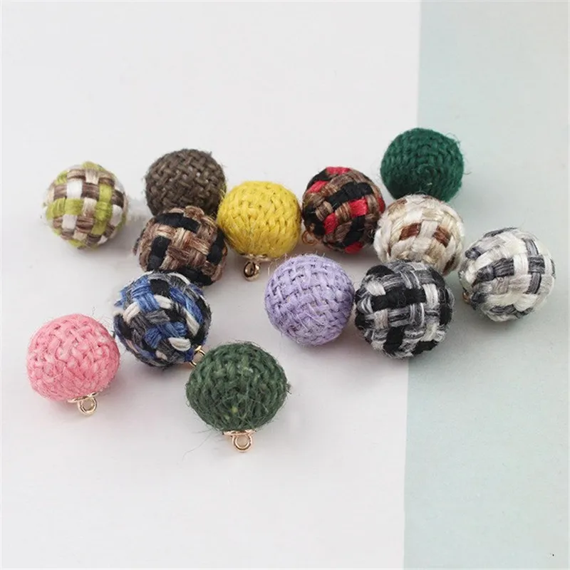5 шт./упак. мини милый Цвет тканые шпагат ткань бусины ожерелье серьги самодельные