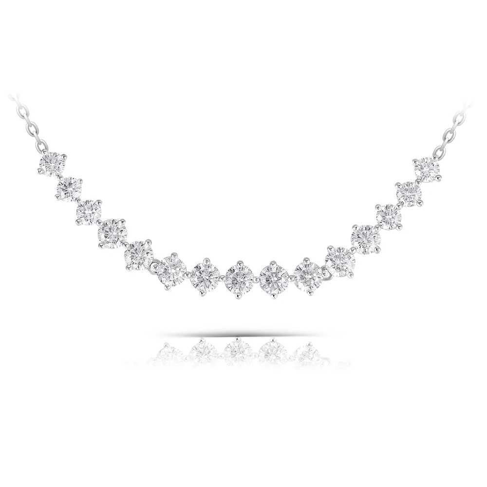 DovEggs, элегантное, чистое серебро 925 пробы, 3ct, 3,5 мм-4 мм, H-I цвет, Муассанит, подвеска, колье, ожерелье для женщин
