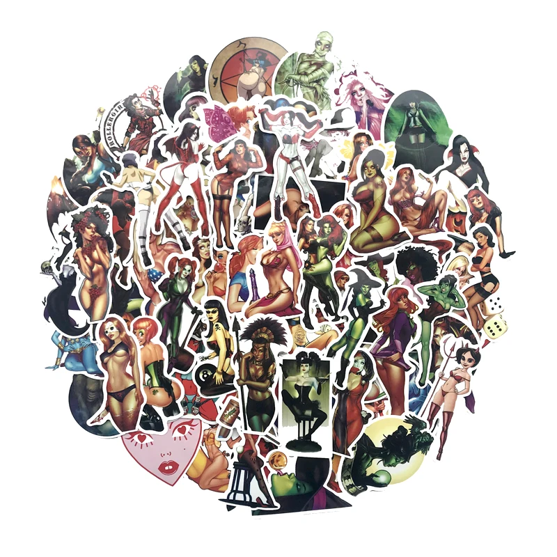 70Pcs Witch Beauty Sexy Girl Graffiti Sticker Luggage Trolley Movie Halle Helmet Decal Anime Cartoon Stickers | Игрушки и хобби