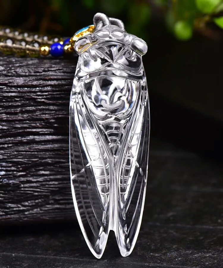 Натуральный Цитрин e желтый кристалл кресткая Цикада счастливая красивая резьба