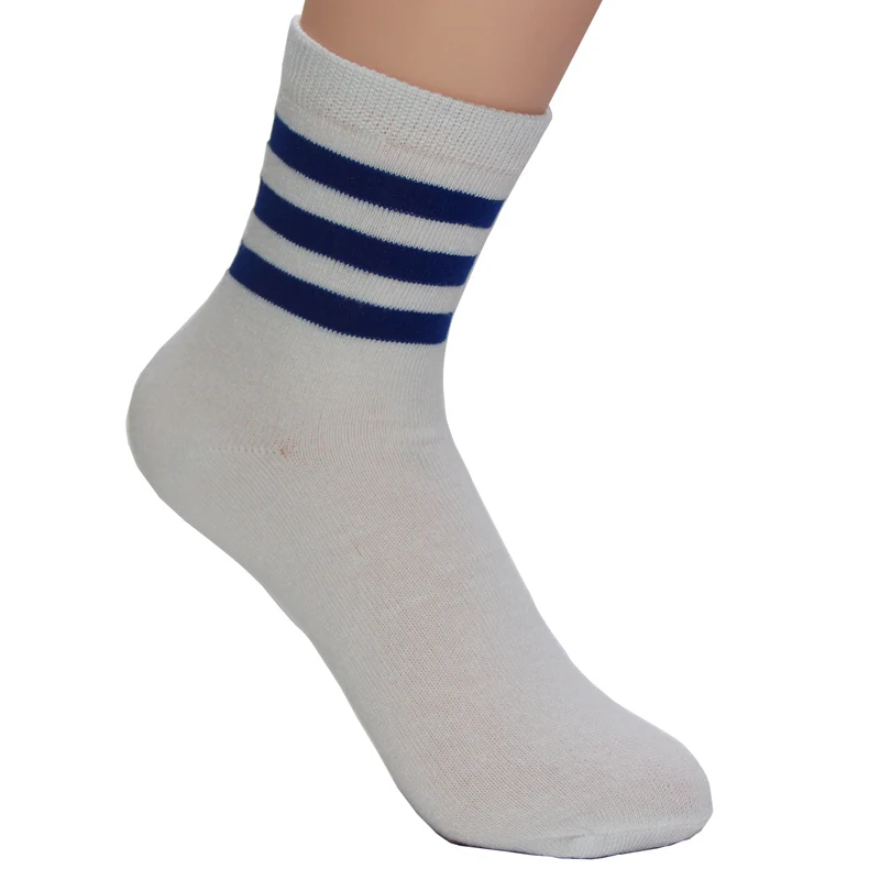Модные новые милые однотонные короткие носки в полоску белого цвета на весну