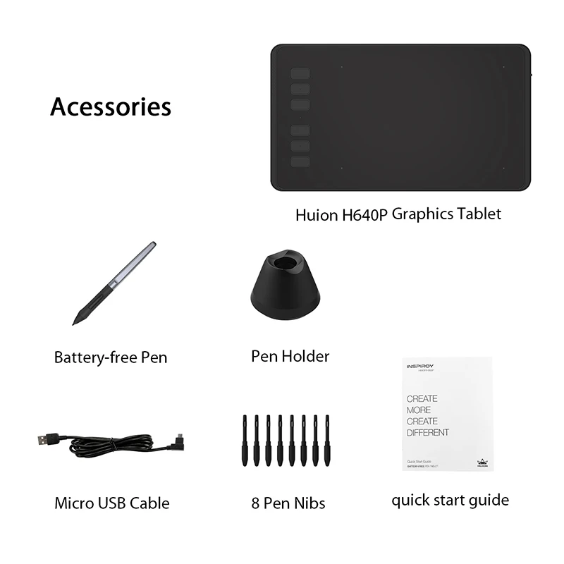 HUION H640P 6x4 дюймов сверхлегкие цифровые планшеты графический Рисунок ручка планшет для OSU игры с батареей