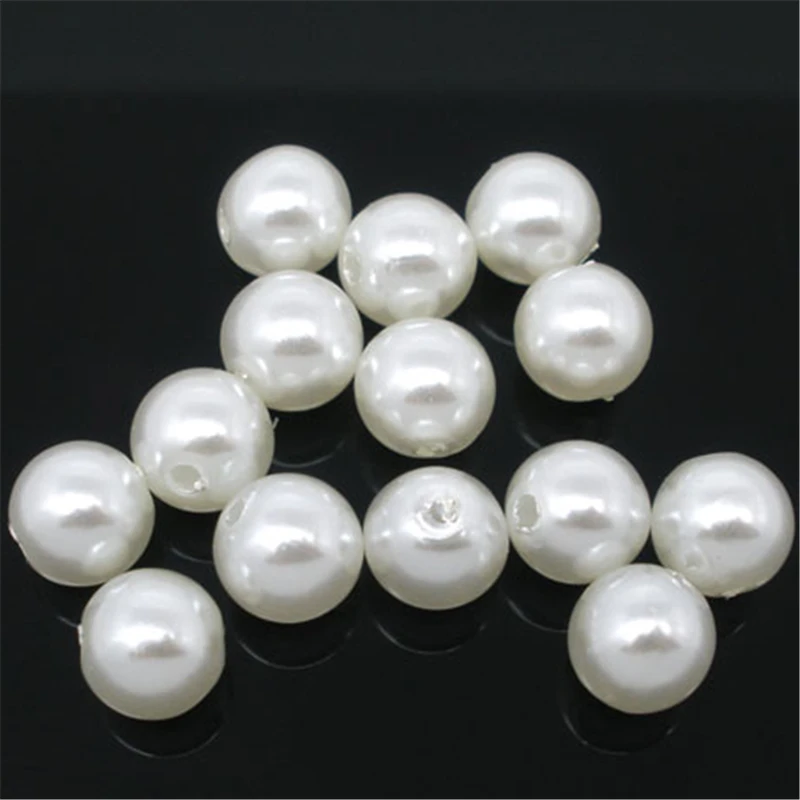 DoreenBeads 8 мм акриловые Имитация Жемчуга белые круглые бусины 300 шт