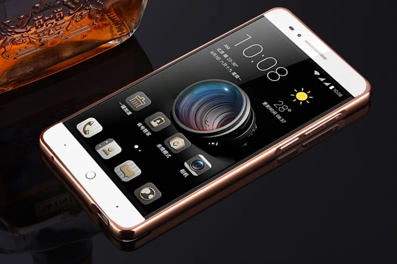 Для ZTE Blade A610 чехол BA610 покрытие зеркало алюминиевый металлический бампер рамка +