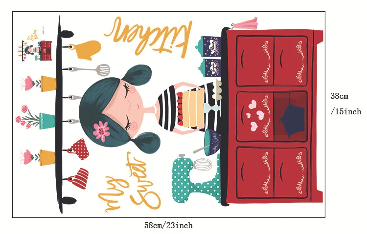 Кухонные наклейки для девочек виниловые комнаты картонный шкафчик декоративные