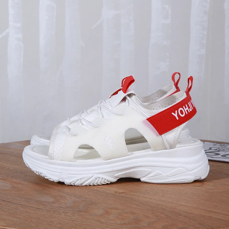 Casual Breathable Sports Sandals Fashion Leisure Summer Women Open Toe Ankle Strap Thick Platform Beach Shoes | Обувь