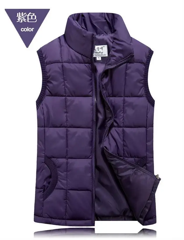 Осенне-зимний мужской утепленный жилет пальто однотонный тонкий повседневный