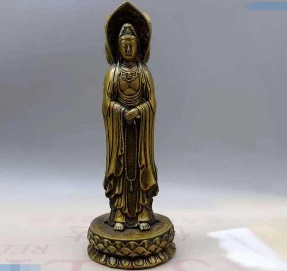 Китайская латунная Медная скульптура Kwan yin 10 дюймов|decor|sculpture buyerssculpture aluminum |
