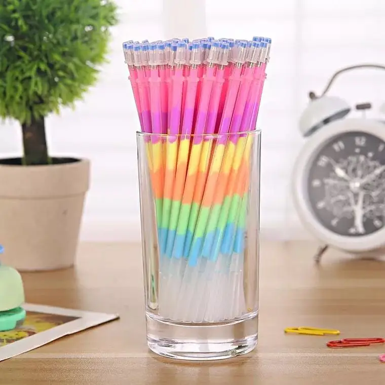 20Pcs/Lot Multi Color Rainbow Refill Highlighters Gel Pens ball point pen Students painting graffiti fluorescent Refills | Канцтовары