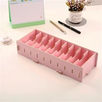 diy creative bamboo wooden bussiness card holder stationery memo note holder storage box