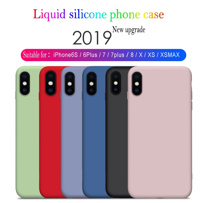 Apple простой противоударный силиконовый чехол для iPhone 6 s/7/8 plus/iPhoneXSmax/XR Deluxe мягкая