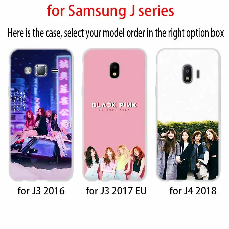 Blackpink черный, розовый для чехол для телефона samsung Galaxy j6 J8 J7 J5 J3 J4 Plus J610 Prime Мягкий силиконовый чехол