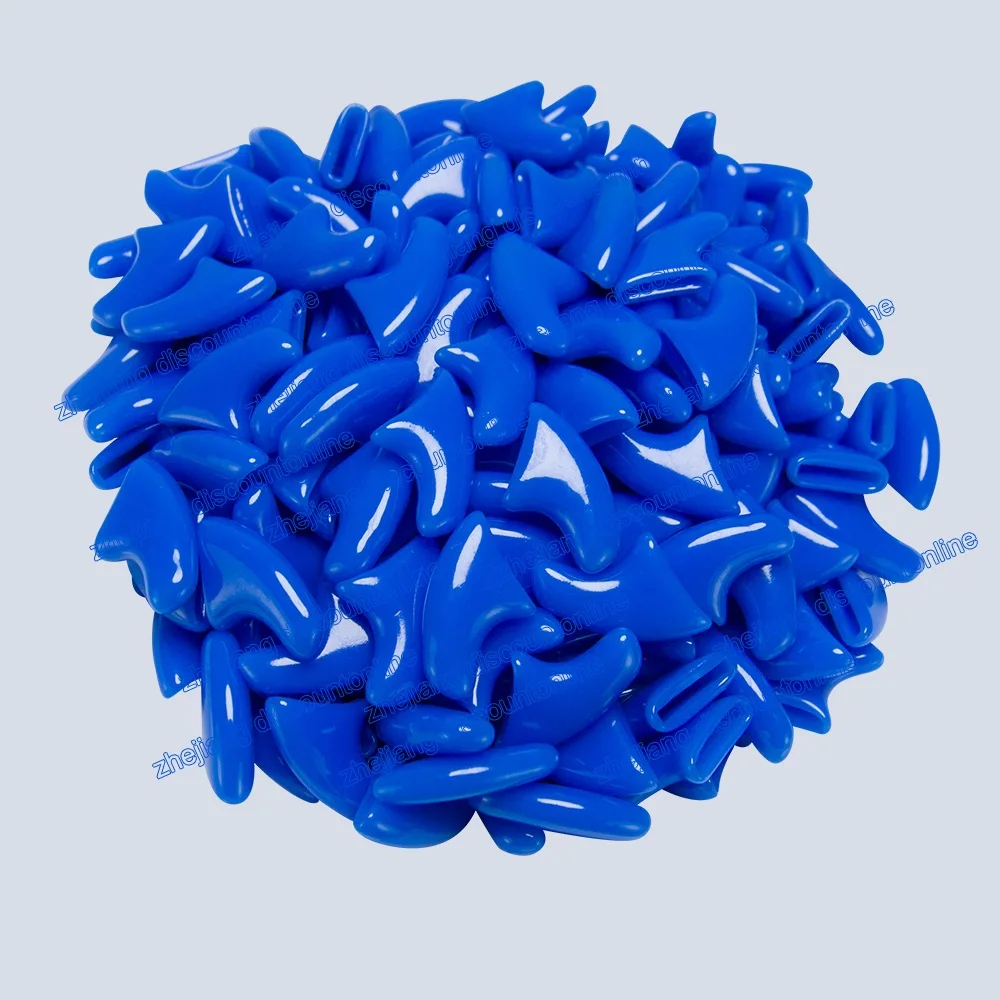 Blue 60 шт., мягкие колпачки для ногтей для кошек, домашних животных, с клеевым клеем, размер XS, s, m, l - Цвет: Blue