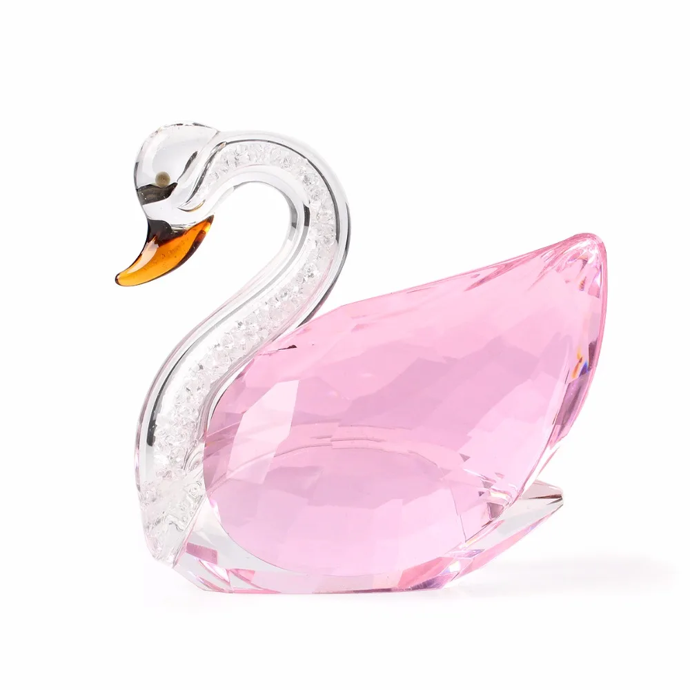 

Crystal Swan Crafts Glass Paperweight Figurine Gift Crafts Ornaments Home Wedding Party Decor Gifts Figurines Souvenir 2019