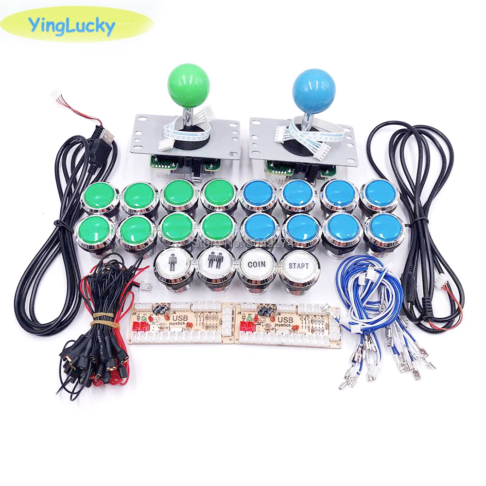 Аркадный джойстик DIY Kit Нулевая задержка аркадный Набор DIY 2 игрока клавиатура USB кодер к ПК SANWA Джойстик+ светодиодный кнопочные кнопки
