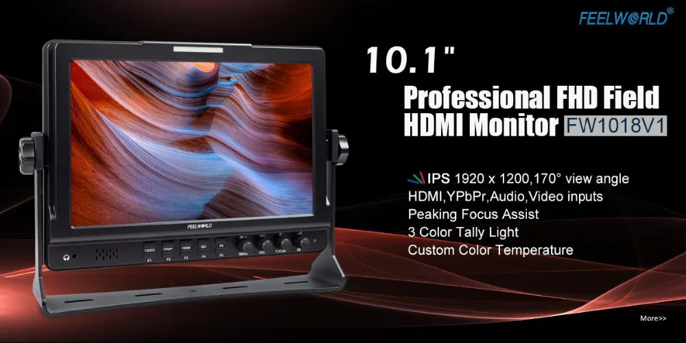 Feelworld FW1018V1 10," ips 4K HDMI камера полевой монитор Full HD 1920x1200 ЖК-монитор для DSLR видео видеосъемка Stablizer
