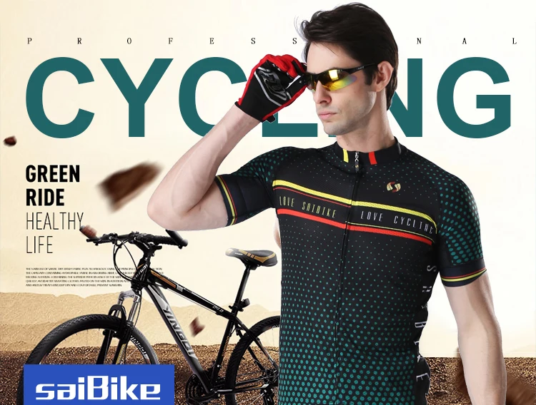 Saibike Велоспорт одежда/Велоспорт Джерси наборы с нагрудником шорты для мужчин велосипед Лето короткий рукав Открытый Спортивная одежда для велосипеда