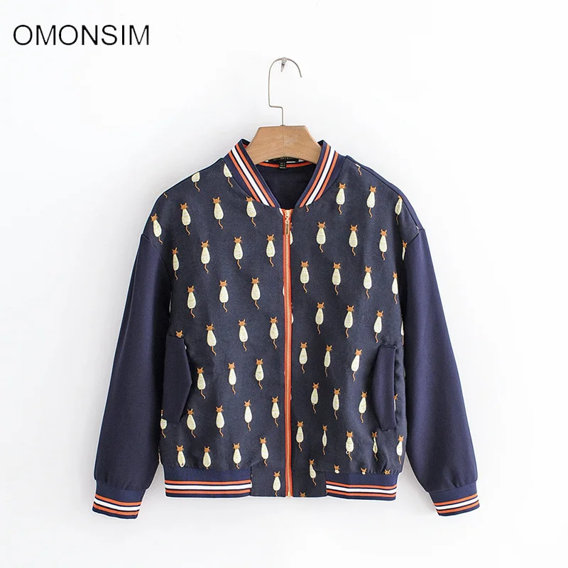 OMONSIM цветочный белые женские туфли куртка Зимние теплые пилот женская одежда