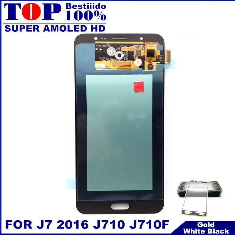 Для Samsung Galaxy J7 j710 J710F J710FN J710M J710Y ЖК-дисплей Дисплей активно-матричные осид, ЖК-дисплей s кодирующий преобразователь сенсорного экрана в сборе Замена