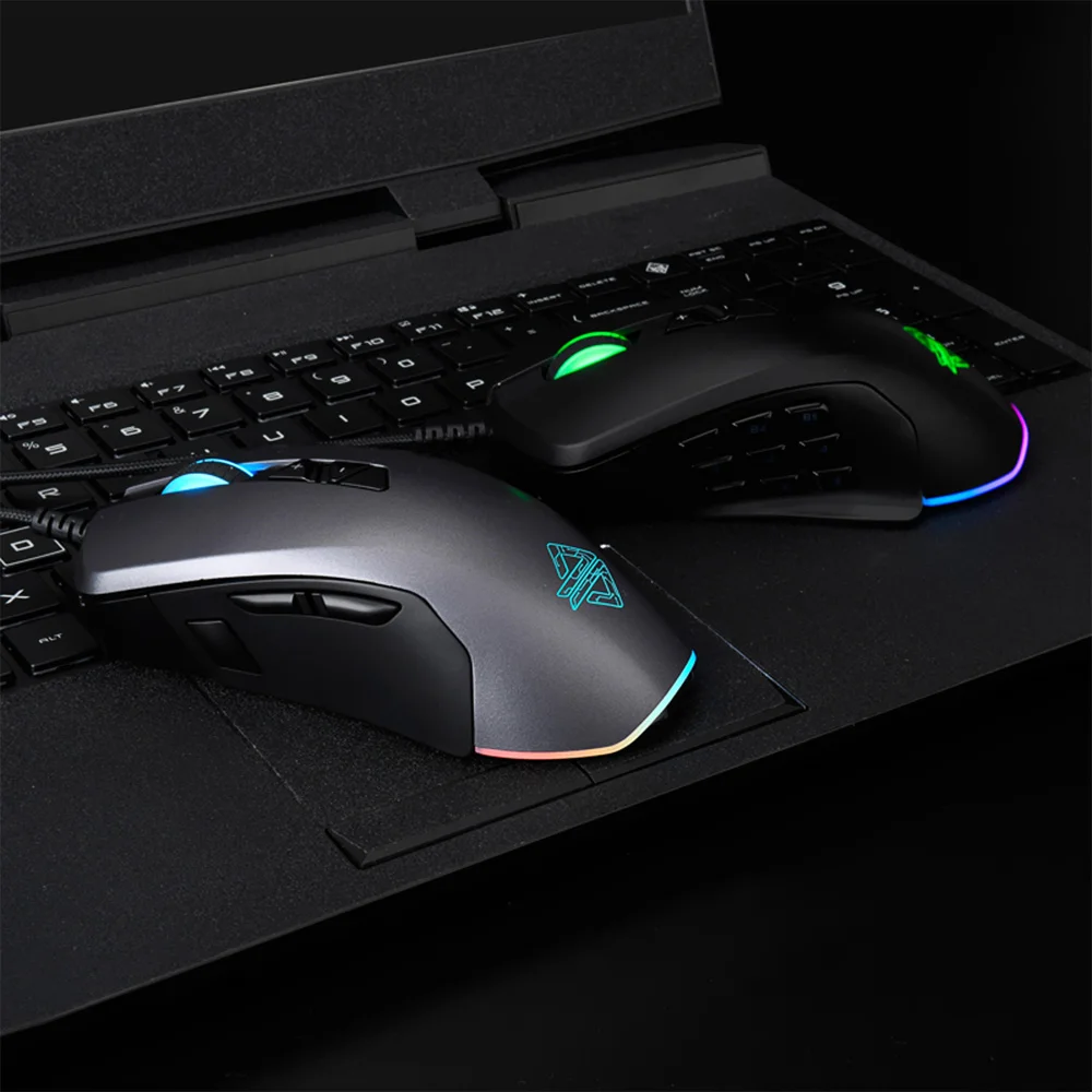 Игровая мышь Ajazz 5000DPI USB Проводная RGB с подсветкой со сменными боковыми кнопками и