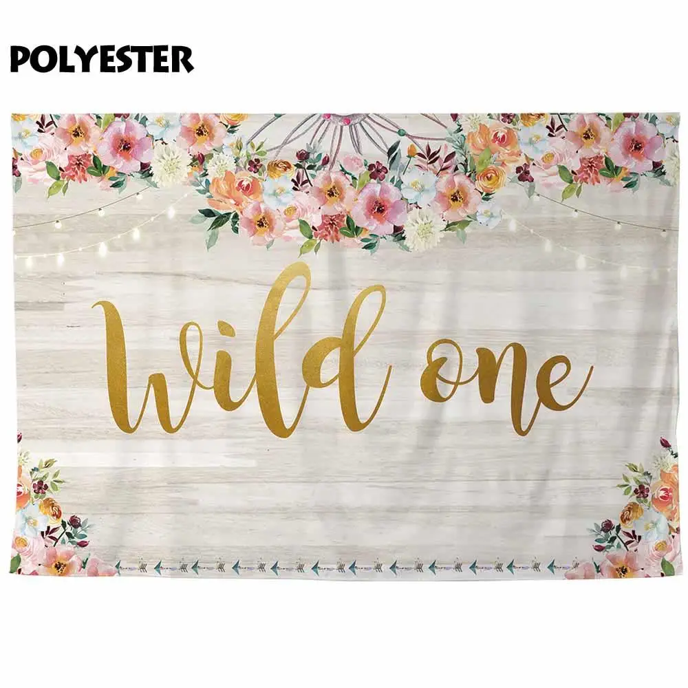 Фоны funnytree для фотостудии wild one party детские деревянные цветы декорации фон
