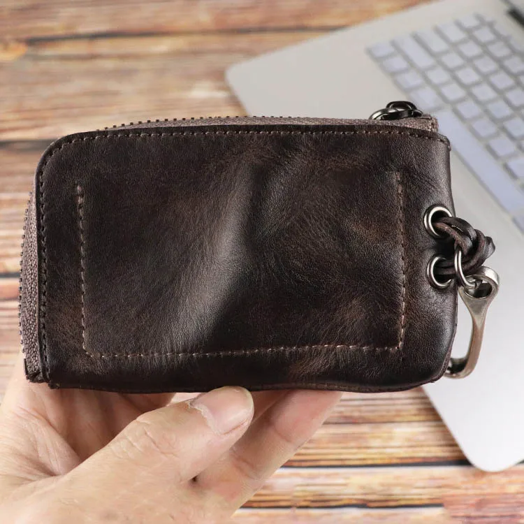 Original Handmade Vintage Door& Car Key Wallets For Men Euro-American Style Multi Function Key Pack With Card Holder Portable