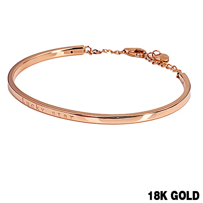 XXX 18k золотые браслеты новые женские Девушки мисс подарок браслеты Роза Счастливая звезда Украшенные модные трендовые ювелирные изделия вечерние настоящие