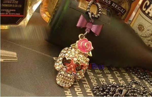 Bidbus Fast Rock Shiny Punk Bow Cute Sexy Skull Top Jewelry Pendant Necklace | Украшения и аксессуары