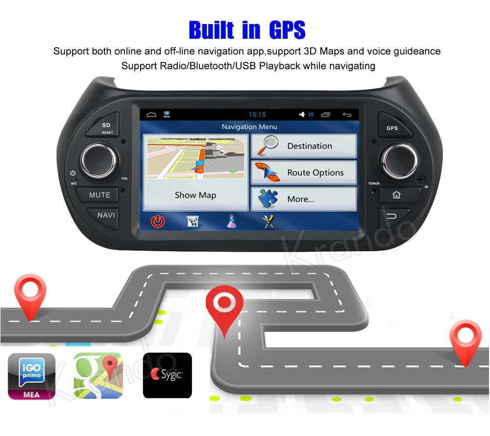 Автомобильный радиоприемник Krando Android 9 0 gps для fiat fiorino Qubo Citroen Nemo Peugeot Bipper 2008 +