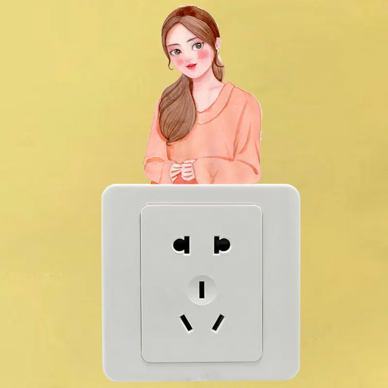 YOJA ручная роспись акварель девушка с длинными волосами Гостиная Спальня