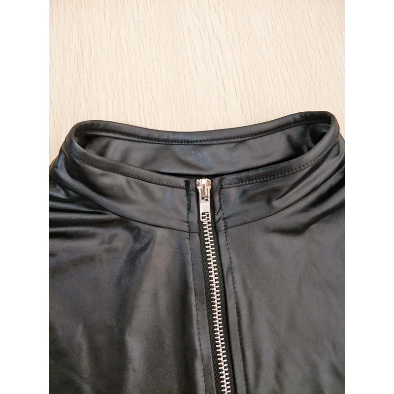 Комбинезон на молнии для женщин 3XL Готический искусственная кожа низ закрыт