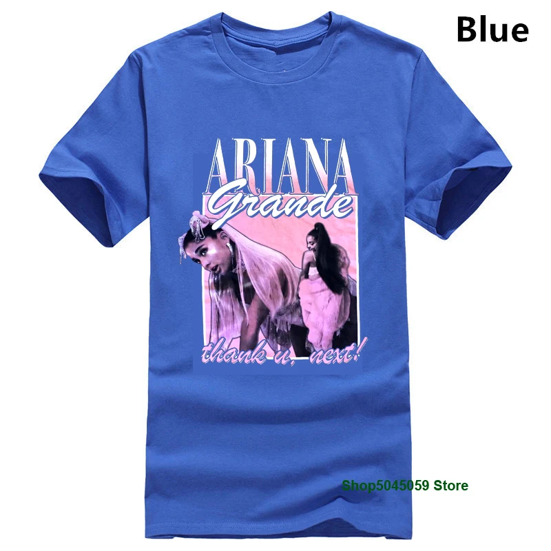 Синий Ariana Grande Sweetner World Tour Merch Thank U, Next футболка, размер S-3XL, Летний стиль, хип-хоп Мужская футболка, топы, футболки - Цвет: Синий