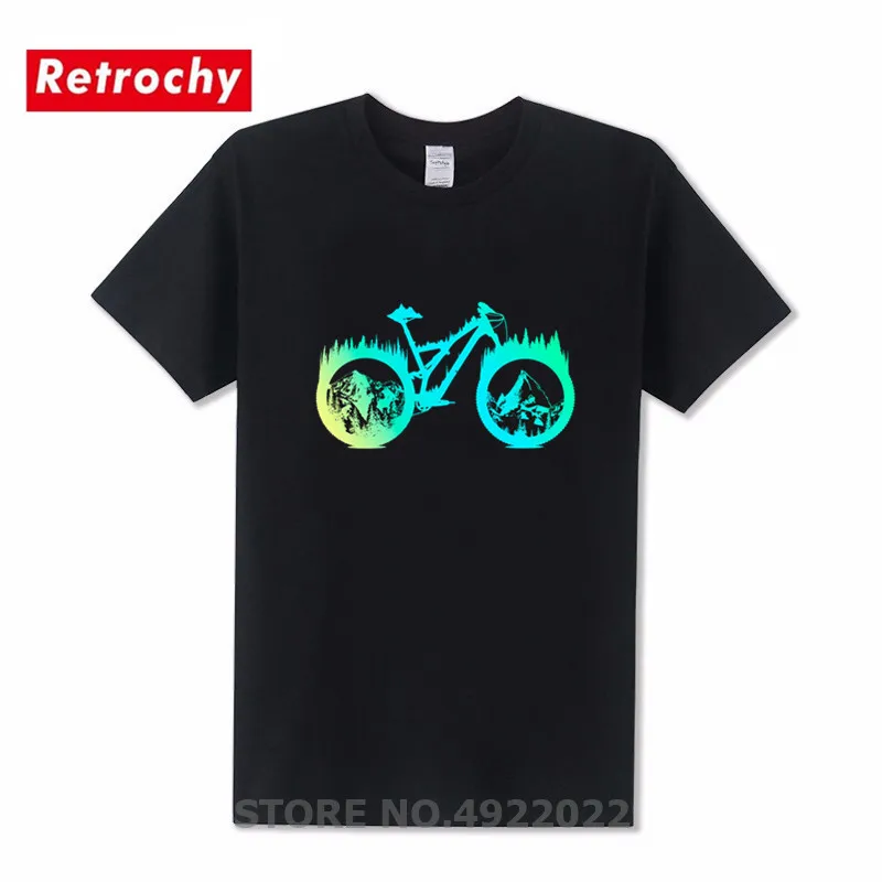Горных велосипедах Винтаж MTB Состаренный дизайн футболка Для мужчин свободная