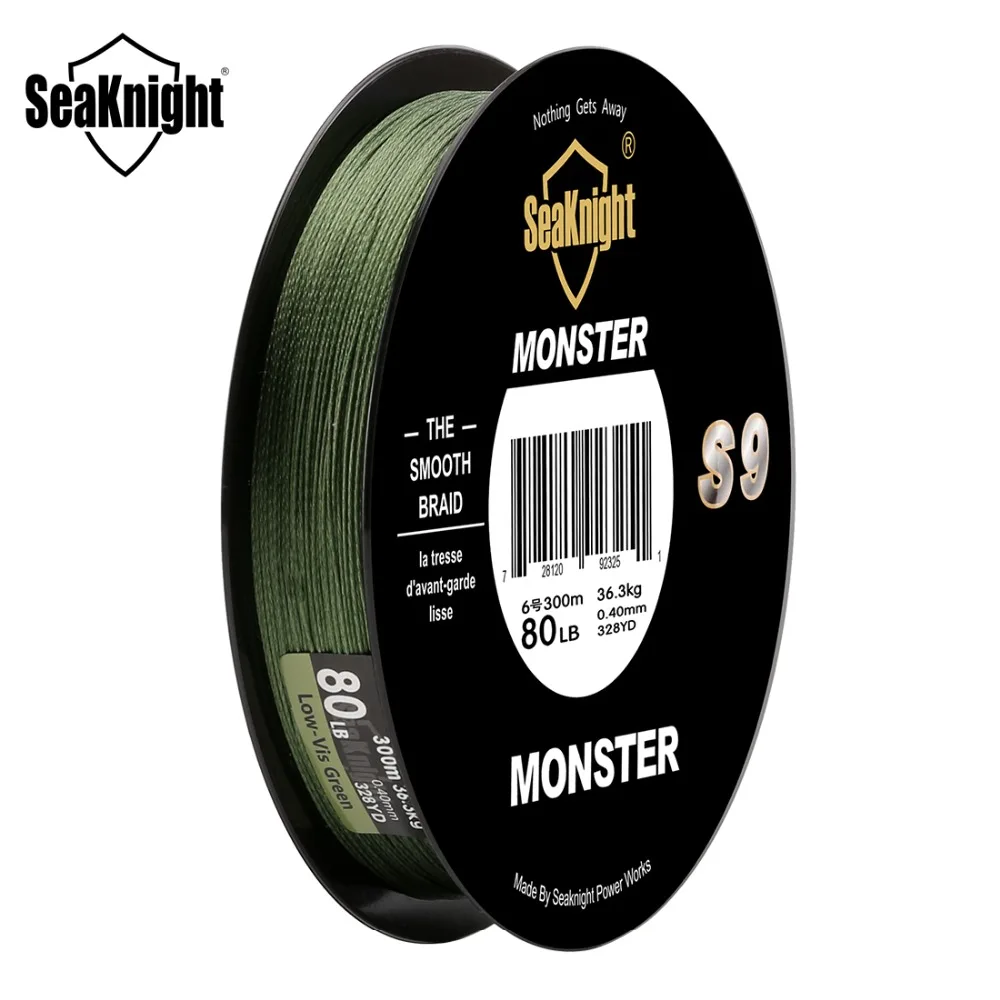 Плетеная рыболовная леска SeaKnight S9 300 м 20 анг. Фунт. прочная 9 нитей гладкая
