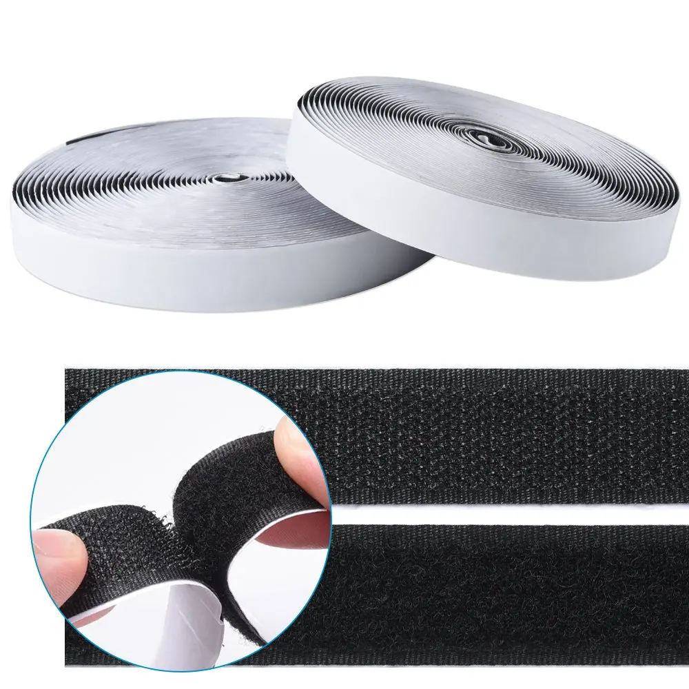 

5M*2 Hook and Loop Fastener, Self Adhesive Sticky Tape, Heavy Duty Hook Loop Tape Reusable Double Sided Sticky Tape 20mm