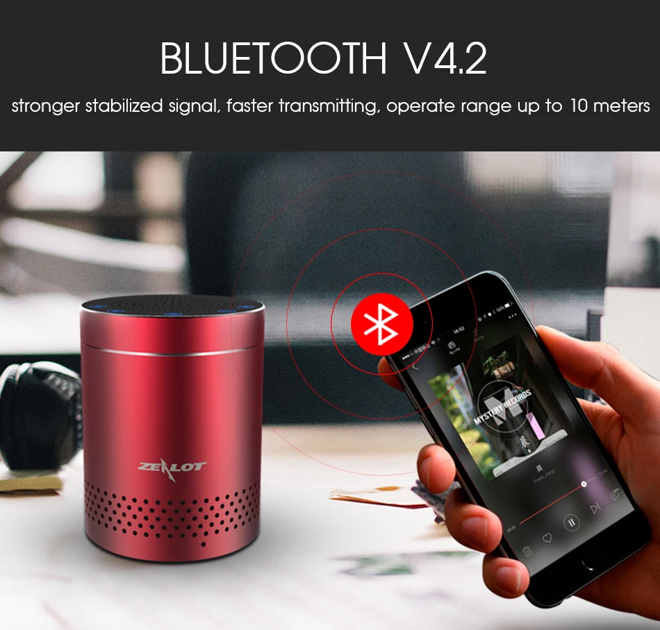 ZEALOT S15 мощный бас Bluetooth динамик Колонка беспроводной стерео сабвуфер с микрофоном