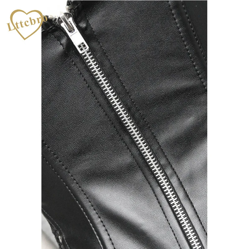 Корсет из искусственной кожи кружевное платье в стиле стимпанк корсет для