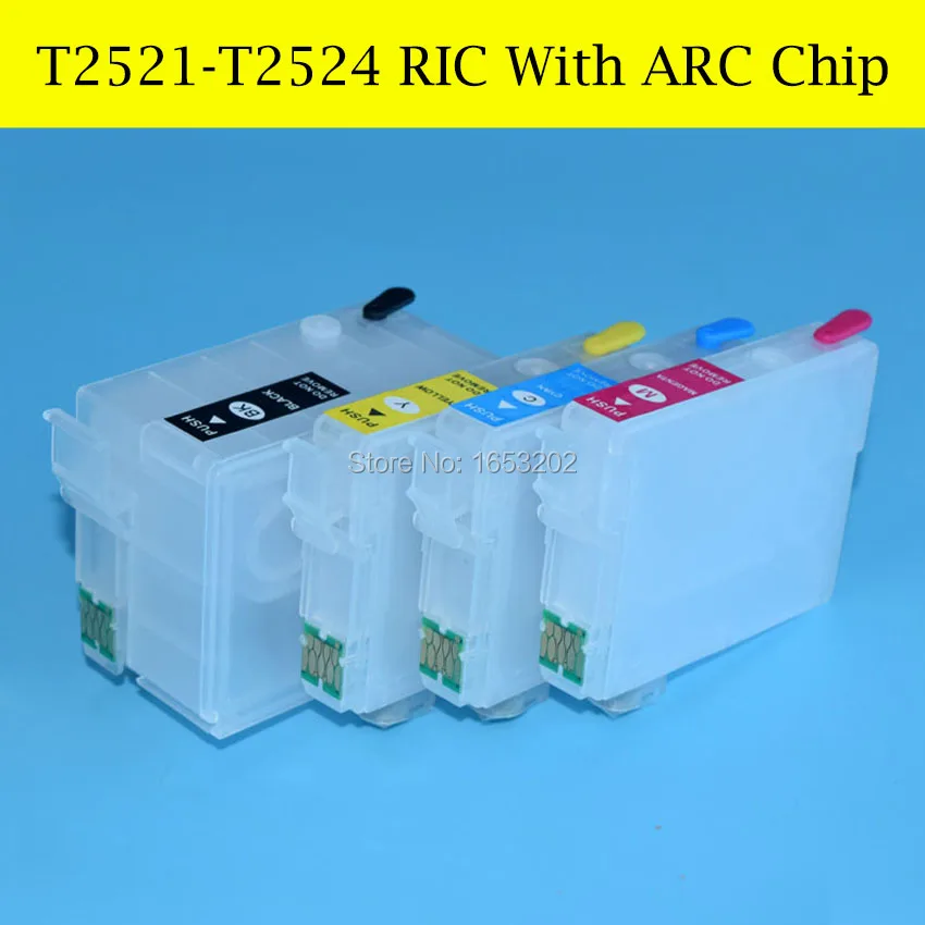 10 компл./лот пустой Заправляемый чернильный картридж для Epson T2521-T2524/252 T252 принтера