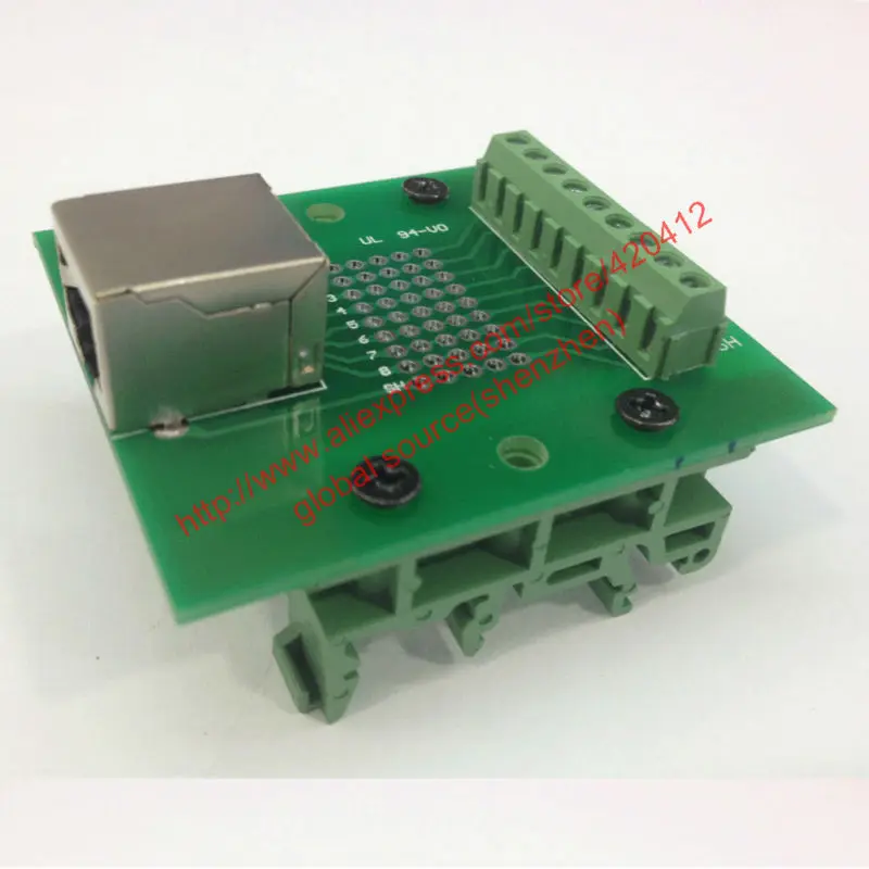 RJ45 8P8C breakout board 4 способа с din рейкой Монтажная стопа и панельная стопа|board board|board