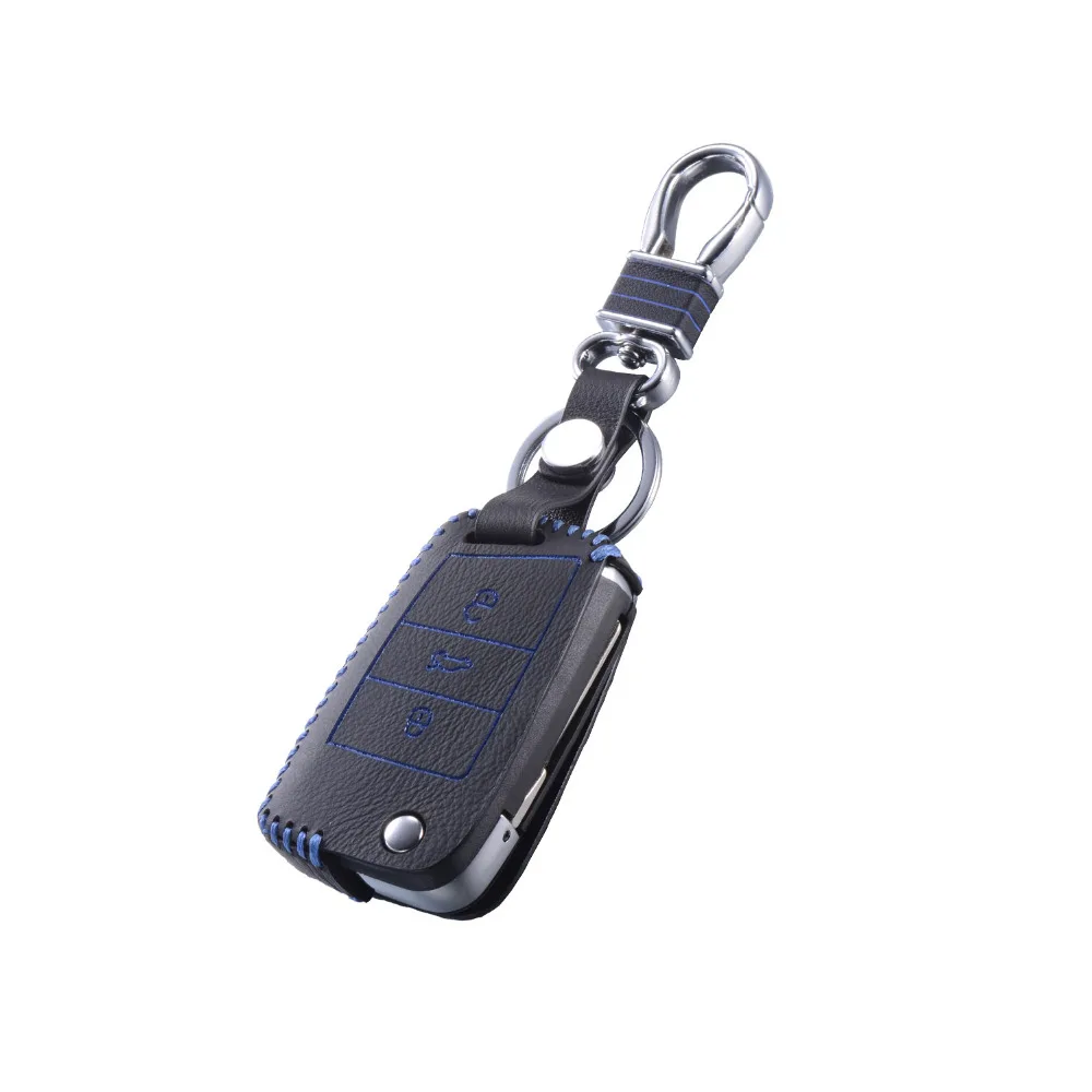 Кожаный чехол для ключей для VW Golf 7 Passat Tiguan Bora сиденье для Polo Leon Ibiza Skoda Octavia A7 чехол Брелок для ключей