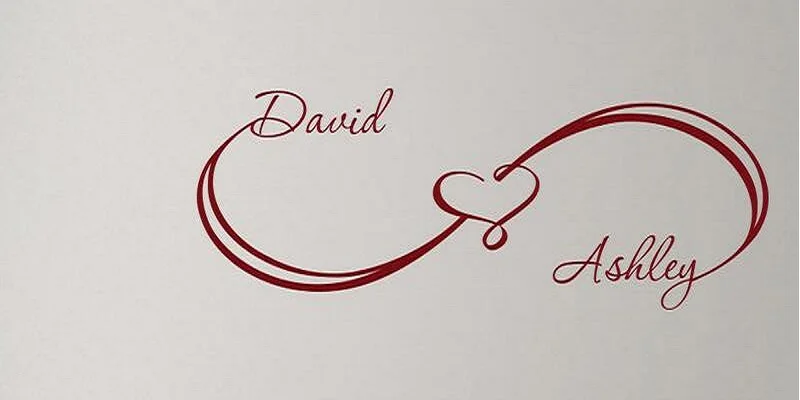 Модные настенные наклейки на заказ знак бесконечности сердце имена семьи