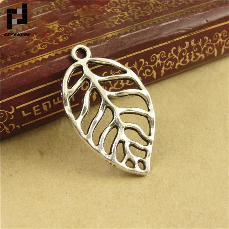 Antique Silver 20 шт./лот 30x18 мм листья бусины аксессуары лист Антикварные Бронзовые Подвески Дерево лист разъемы для изготовления ювелирных изделий - Окраска металла: Antique Silver