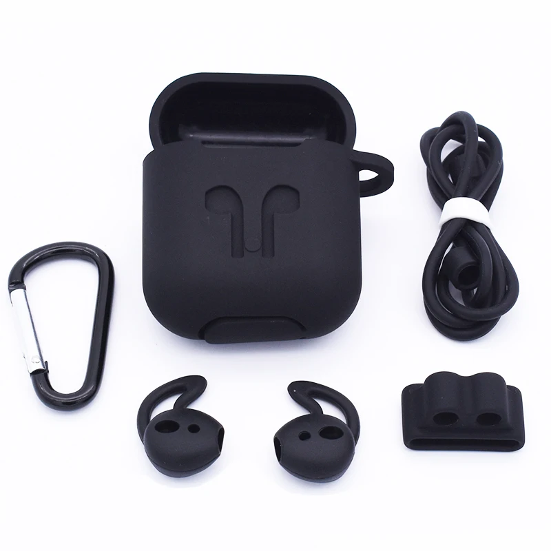 5 в 1 силиконовый чехол для Airpods наушники беспроводные Bluetooth Рукав Протектор Чехол