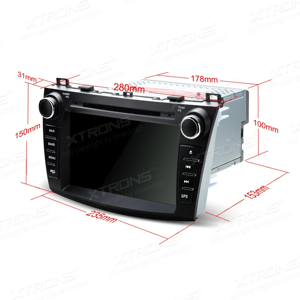 XTRONS 8 дюймов в головное устройство dash двойной din автомобильный DVD плеер GPS