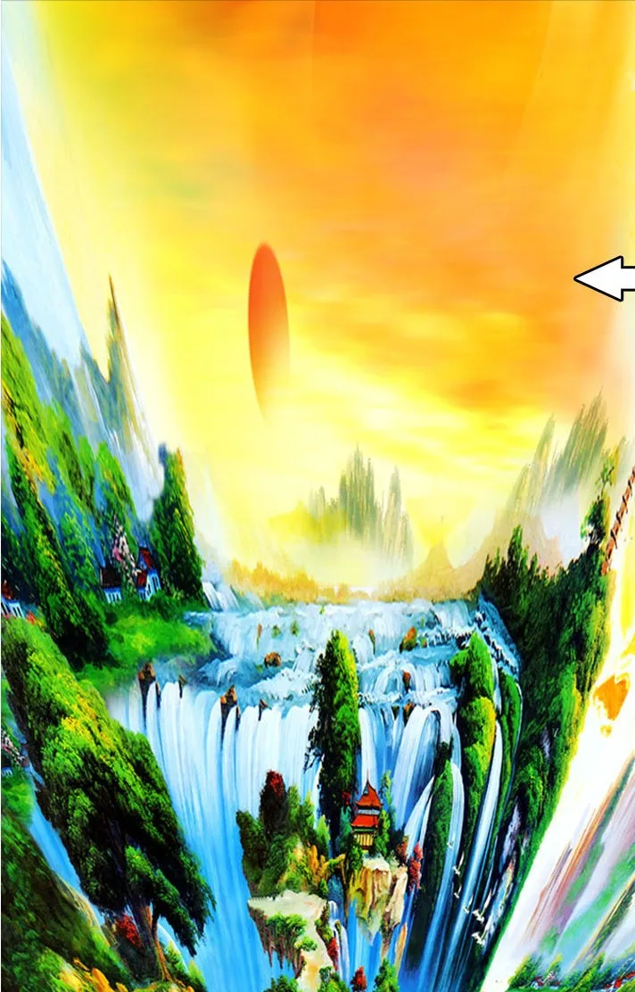 Бесплатная Доставка 3d картина плавающей рок водопады носить нескользящей пол