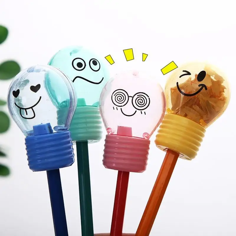 

1Pcs Creative Bulb Style Pencil Sharpener Emotions Owl Mouse Plastic Pencil Sharpener For Kids Gifts Stationery School Supplies