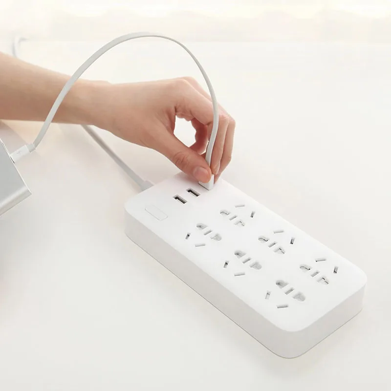 Original Xiaomi Mi Power Strip 6 Outlet with 3 USB Extension Socket 2A Fast Charging Plug Charger | Электроника